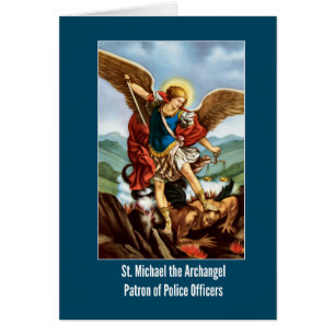 St Michael de Sanktt polisarna för ärkeängelbön Hälsningskort