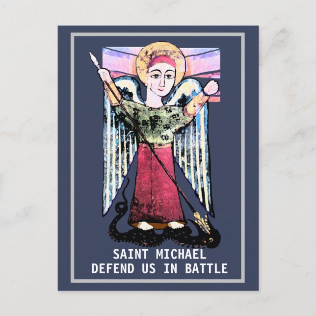 St Michael defend us  Vykort (Framsida)