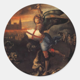 St-Michael-dekal Runt Klistermärke