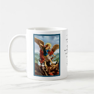 St Michael den kraftiga bönen för ärkeängel Kaffemugg