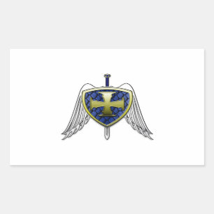 St Michael - drakefjäll skyddar Rektangulärt Klistermärke