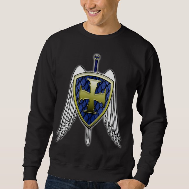 St Michael - drakefjäll skyddar Sweatshirt (Framsida)