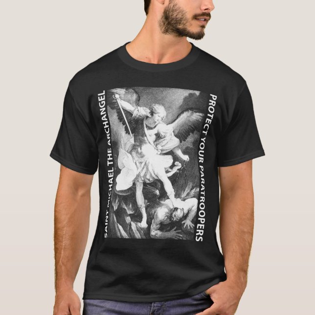St Michael fallskärmsjägarevit Tee Shirt (Framsida)