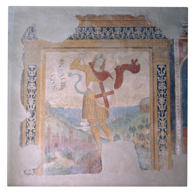 St Michael (fresco) Kakelplatta (Framsidan)
