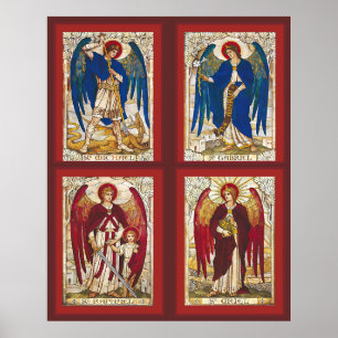 St. MIchael, Gabriel, Raphael och Uriel Archangel Poster