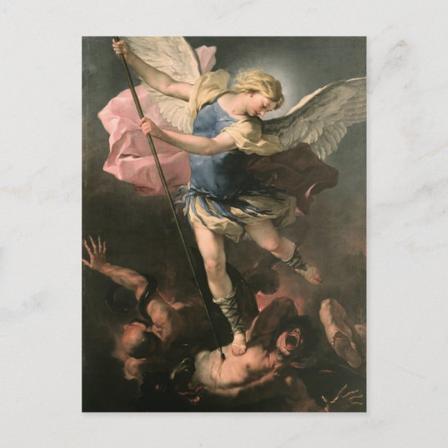 St. Michael, Luca Giordano (Fa Presto) Vykort (Framsida)