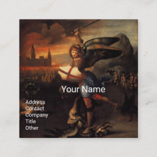 St Michael och Dragon Fyrkantigt Visitkort