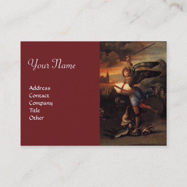 St Michael och Dragon, Red Visitkort (Framsida)