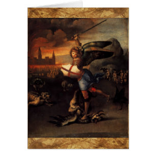 St Michael och drakebönen Hälsningskort
