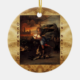 St Michael och drakebönen Julgransprydnad Keramik