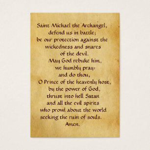 St Michael och drakebönkortet Visitkort
