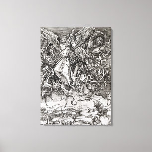 St Michael och draken, från en latin Canvastryck