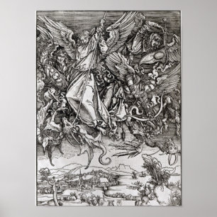 St Michael och draken, från en latin Poster
