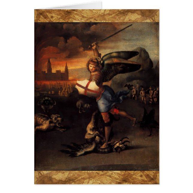 St.Michael och draken Hälsningskort (Framsidan)
