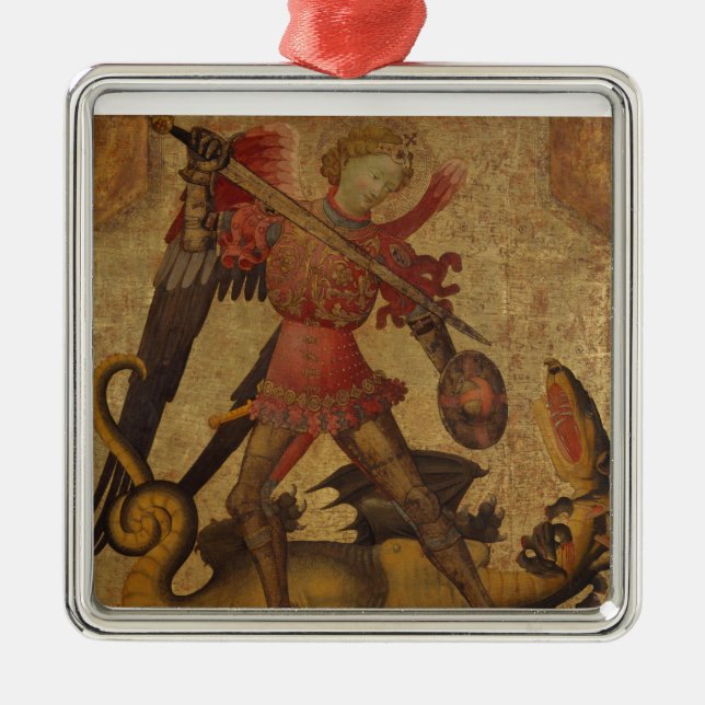 St Michael och draken Julgransprydnad Metall (Framsidan)