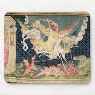 St Michael och hans änglar som slåss draken Musmatta