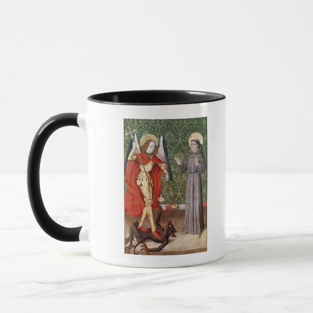 St Michael och St Francis av Assisi, c.1480 Mugg (Vänster)