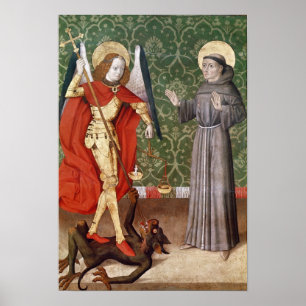 St Michael och St Francis av Assisi, c.1480 Poster