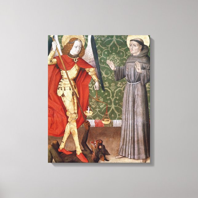 St. Michael och St. Francis of Assisi, c.1480 Canvastryck (Framsida)