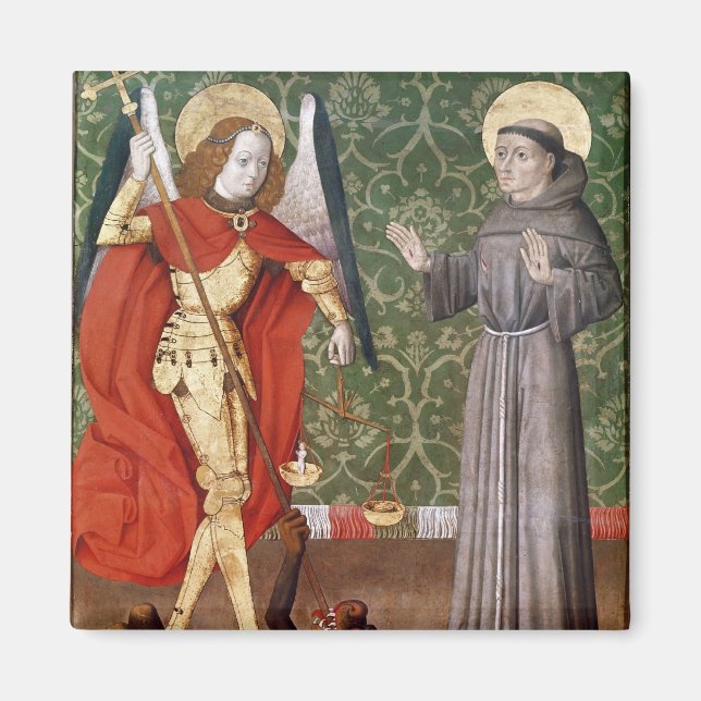 St. Michael och St. Francis of Assisi, c.1480 Magnet (Framsidan)