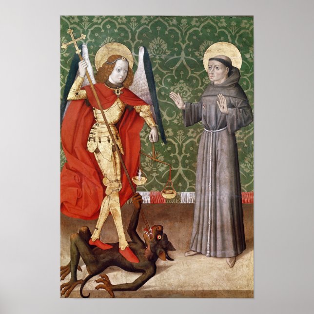 St. Michael och St. Francis of Assisi, c.1480 Poster (Framsidan)