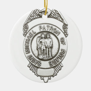 St Michael patrull som är Sanktt av polis Julgransprydnad Keramik