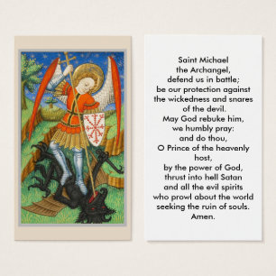 St. Michael prayer-kort Visitkort