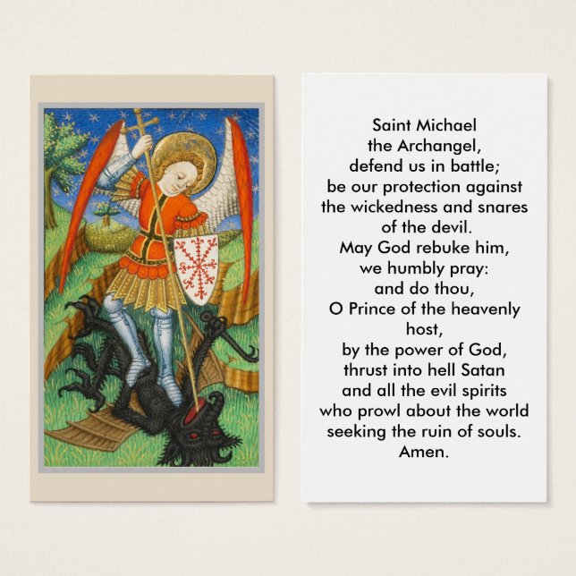 St. Michael prayer-kort Visitkort (Framsida & baksida)