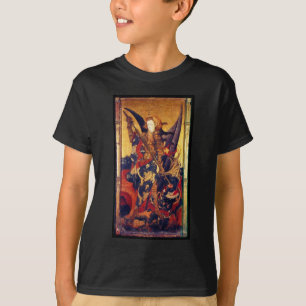 St Michael som besegrar djävulen som medeltida Tee Shirt