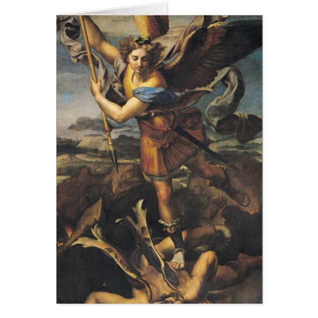 St Michael som förkrossar demonen, 1518 Hälsningskort (Framsidan)
