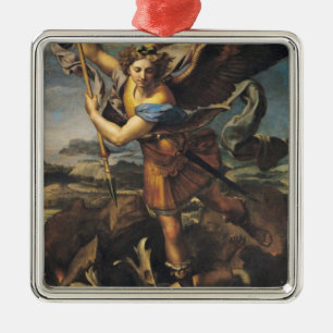 St Michael som förkrossar demonen, 1518 Julgransprydnad Metall