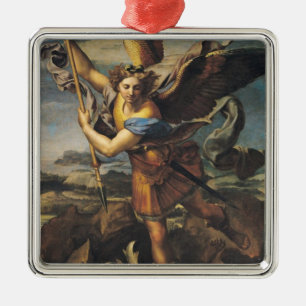 St Michael som förkrossar demonen, 1518 Julgransprydnad Metall