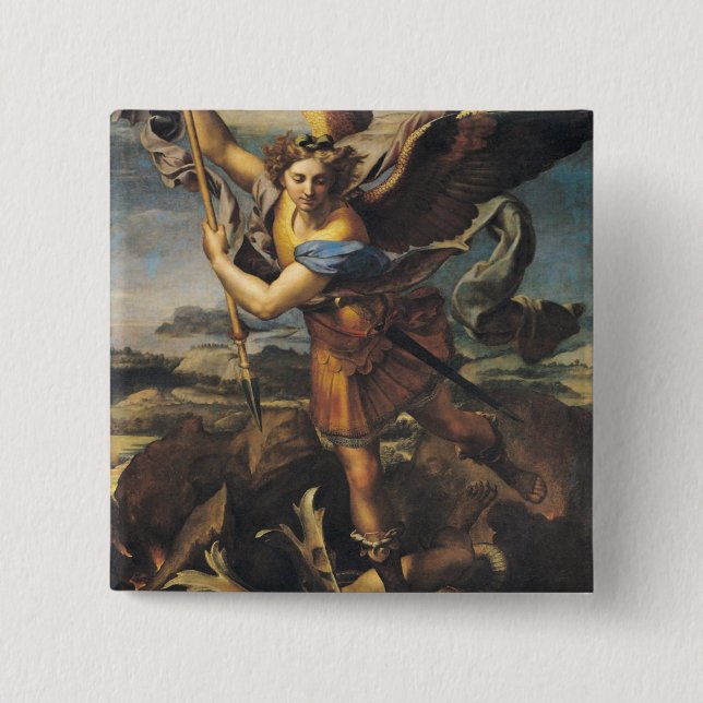 St Michael som förkrossar demonen, 1518 Knapp (Framsida)