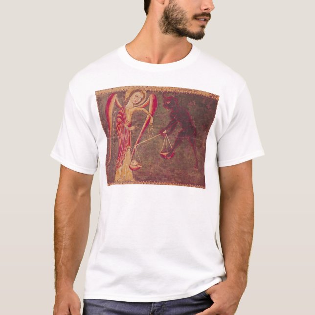 St Michael som väger Souls, från en altarpiece T Shirt (Framsida)