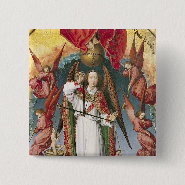 St Michael som väger soulsna Knapp (Framsida)