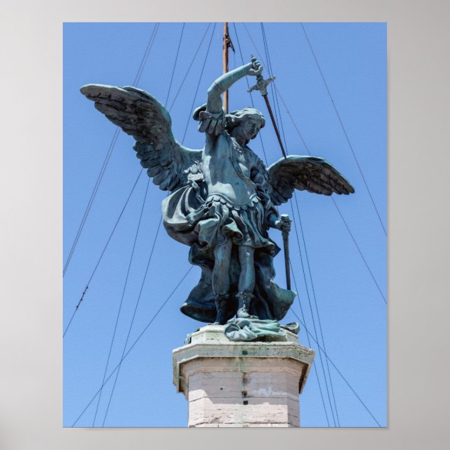 St Michael statue - Castel Sant'Angelo top, Rom Poster (Framsidan)