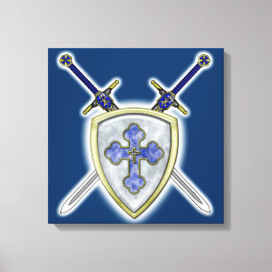 St Michael - svärd och skyddar Canvastryck