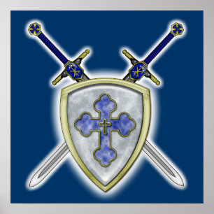 St Michael - svärd och skyddar Poster