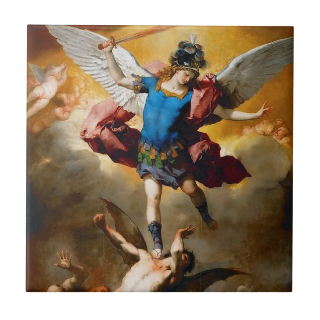 St Michael the Archangel 13B Ceramic Tile Kakelplatta (Framsidan)