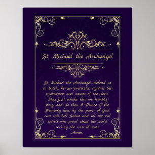 St. Michael the Archangel Catholic Prayer Poster