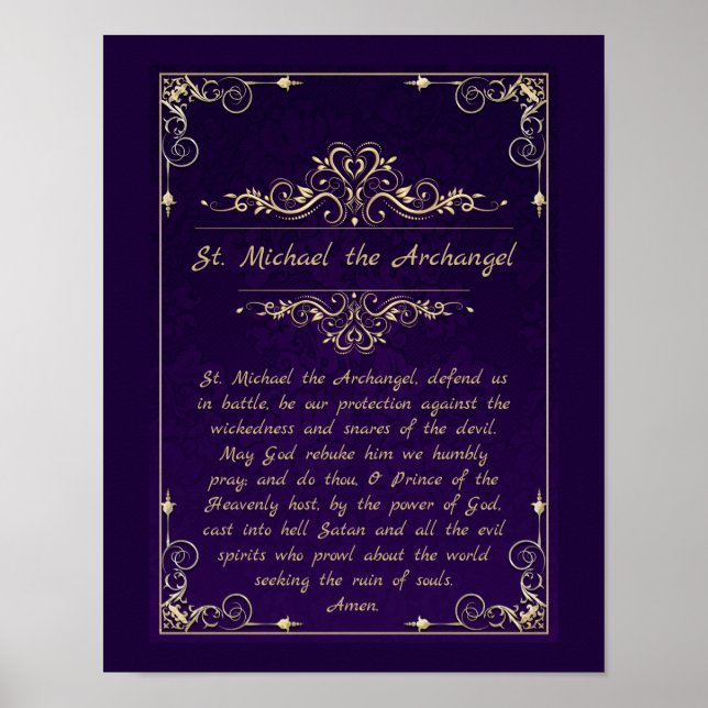 St. Michael the Archangel Catholic Prayer Poster (Framsidan)