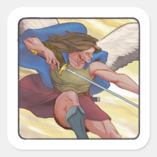 St. Michael the Archangel Fyrkantigt Klistermärke