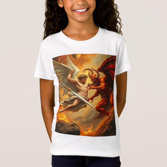 St Michael the Archangel Girl's Tee (Framsida)