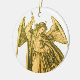St. Michael the Archangel Guld Medieval Angel Julgransprydnad Keramik