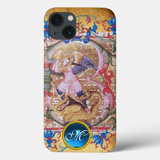 St. Michael the Archangel Monogram Antique Blommig (Baksida)