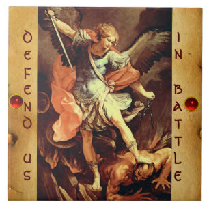 St. Michael the Archangel Parchment Kakelplatta