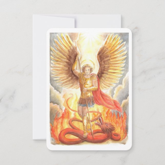 St.Michael the Archangel Prayer Card Inbjudningar (Framsida)