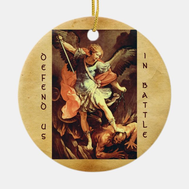 St. Michael the Archangel Prayer Julgransprydnad Keramik (Framsidan)