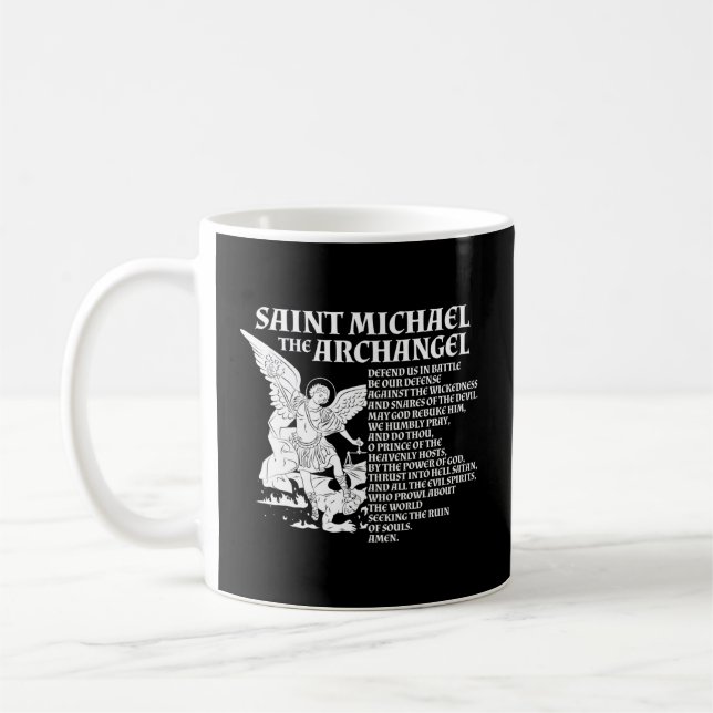 St Michael The Archangel Prayer Kaffemugg (Vänster)