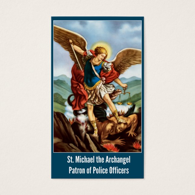 St. Michael the Archangel Prayer Polischef Visitkort (Framsidan)